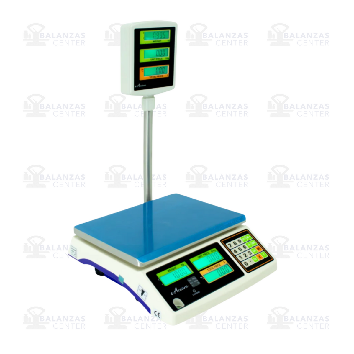 Balanza comercial E-Accura SAP-110 de 30 kg, detalle de pantalla