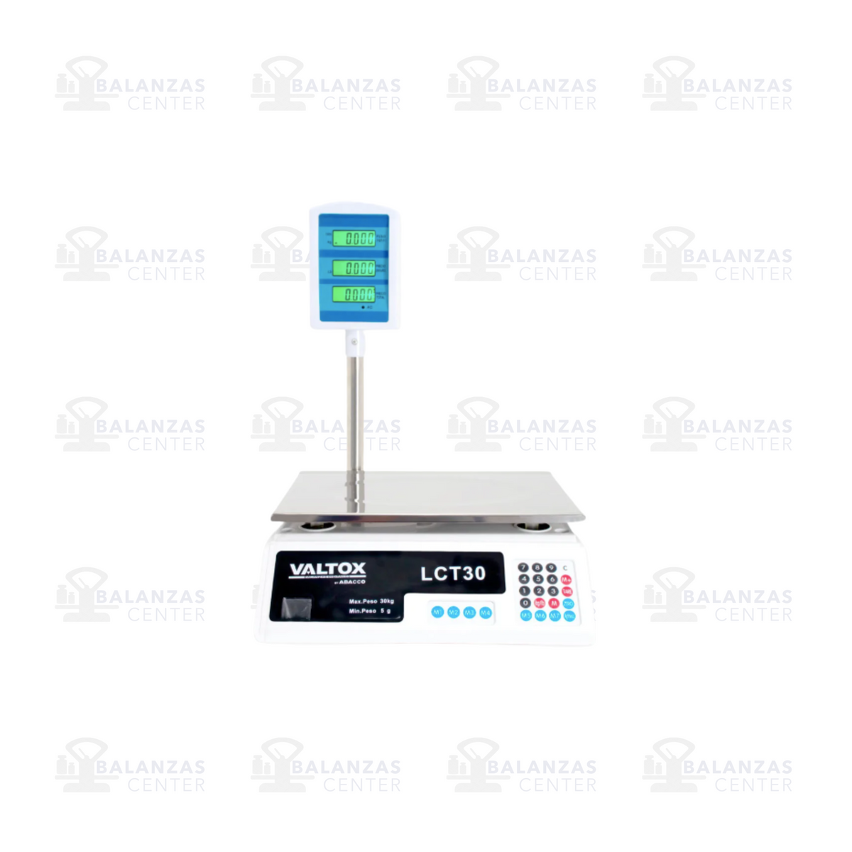 Balanza comercial Valtox LCT30 de 30 kg con torre